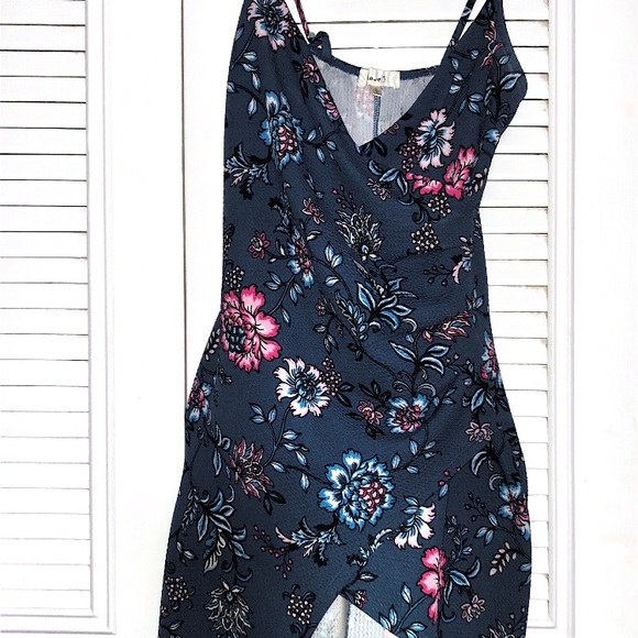 Floral Print Slit Dress - Picture 1 of 2